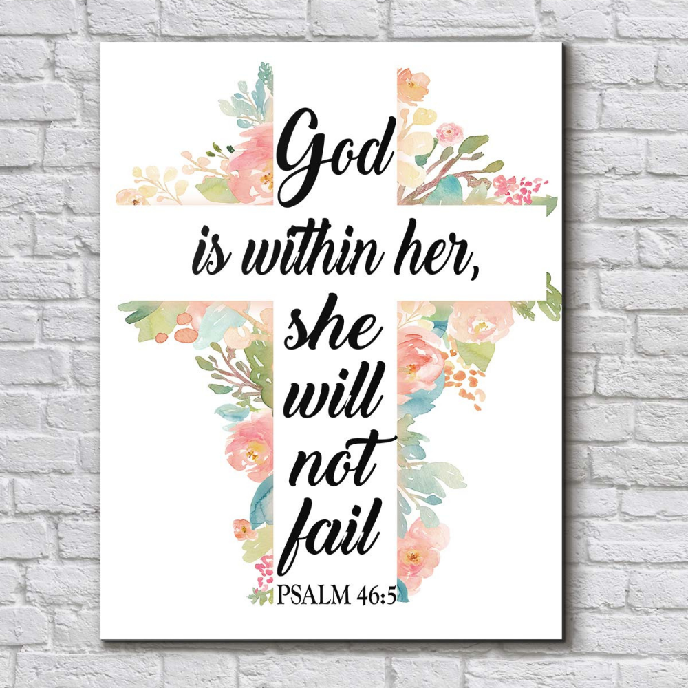 "God Is Within Her She Will Not Fail" Premium Canvas