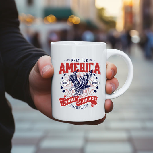 Pray For America 15oz Coffee Mug