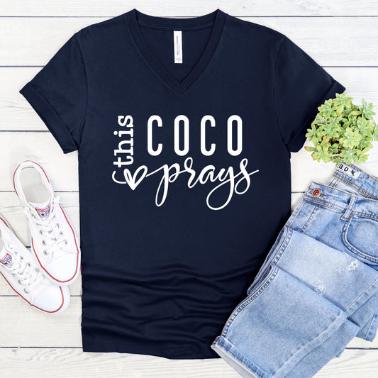 This CoCo Prays Women's V-Neck Shirt