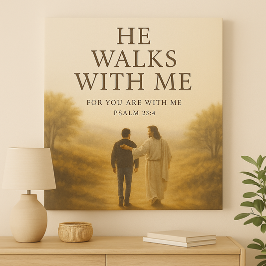 He Walks With Me Canvas