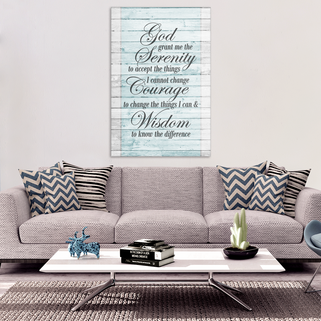 "Serenity Prayer" - Teal Premium Canvas