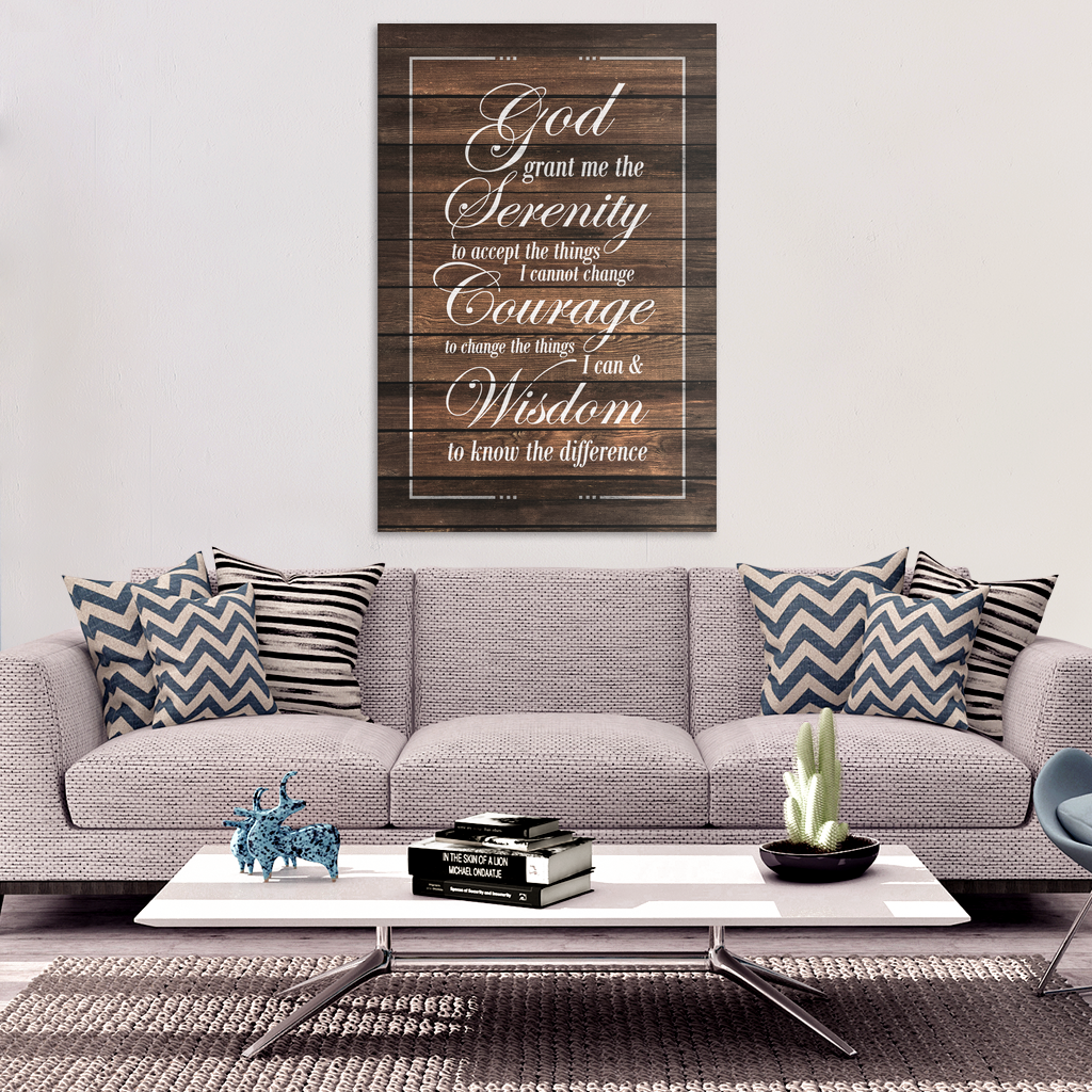 "Serenity Prayer" - Rustic Premium Canvas