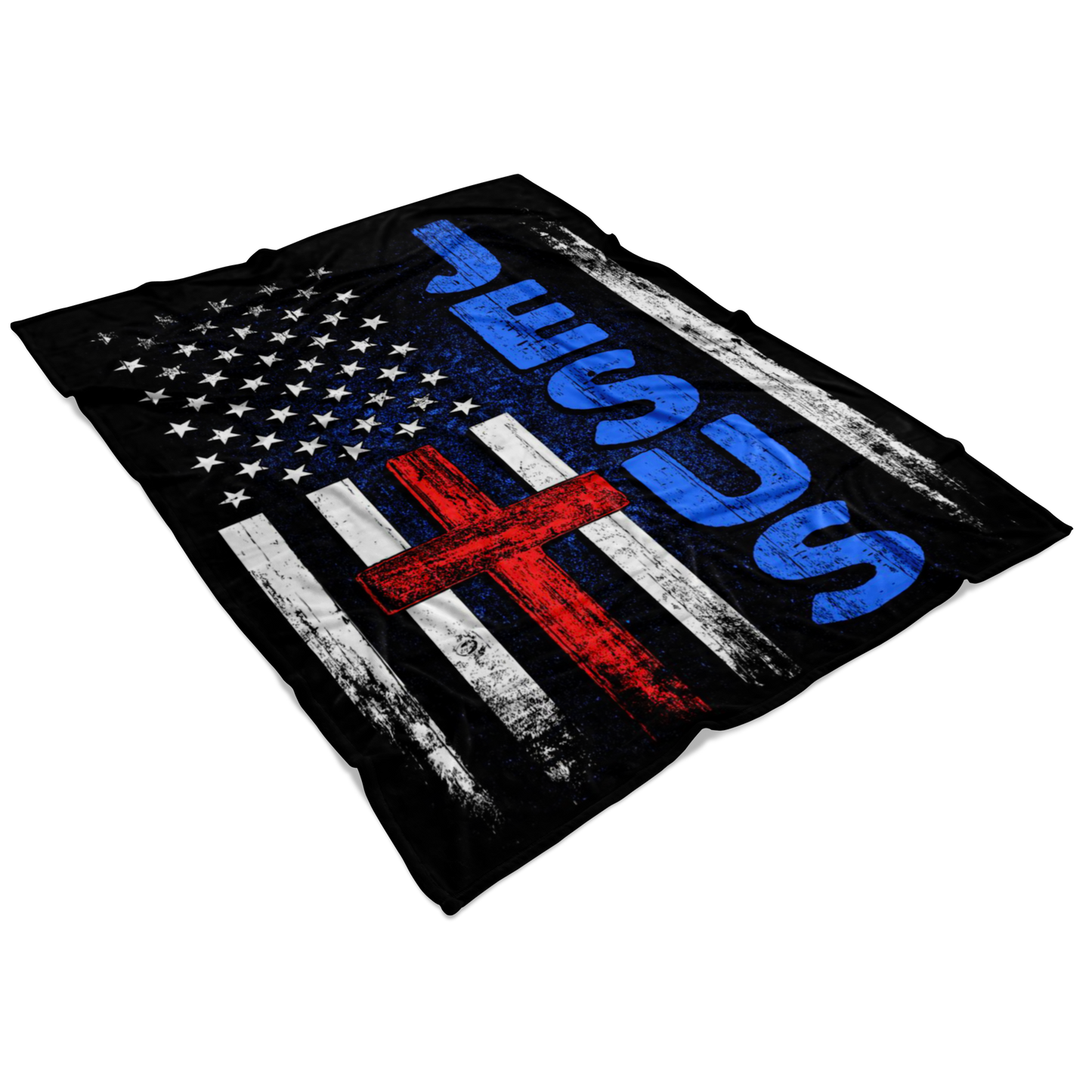 "Jesus American Flag" Premium Fleece Blanket