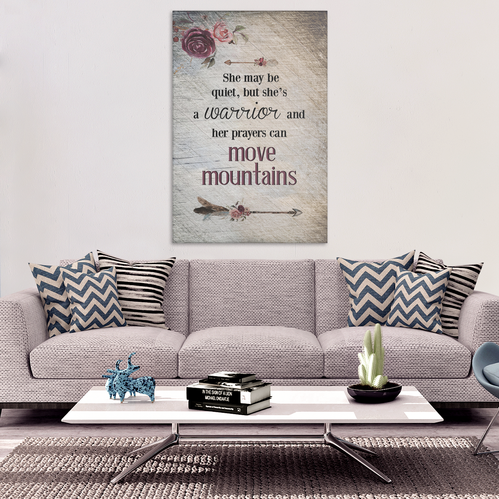 "Her Prayers can Move Mountains" Premium Canvas