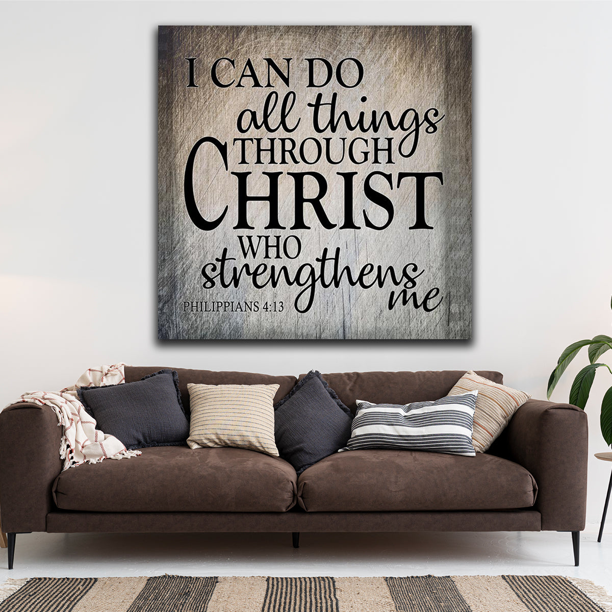 I Can Do All Things - Philippians 4:13 Premium Square Canvas
