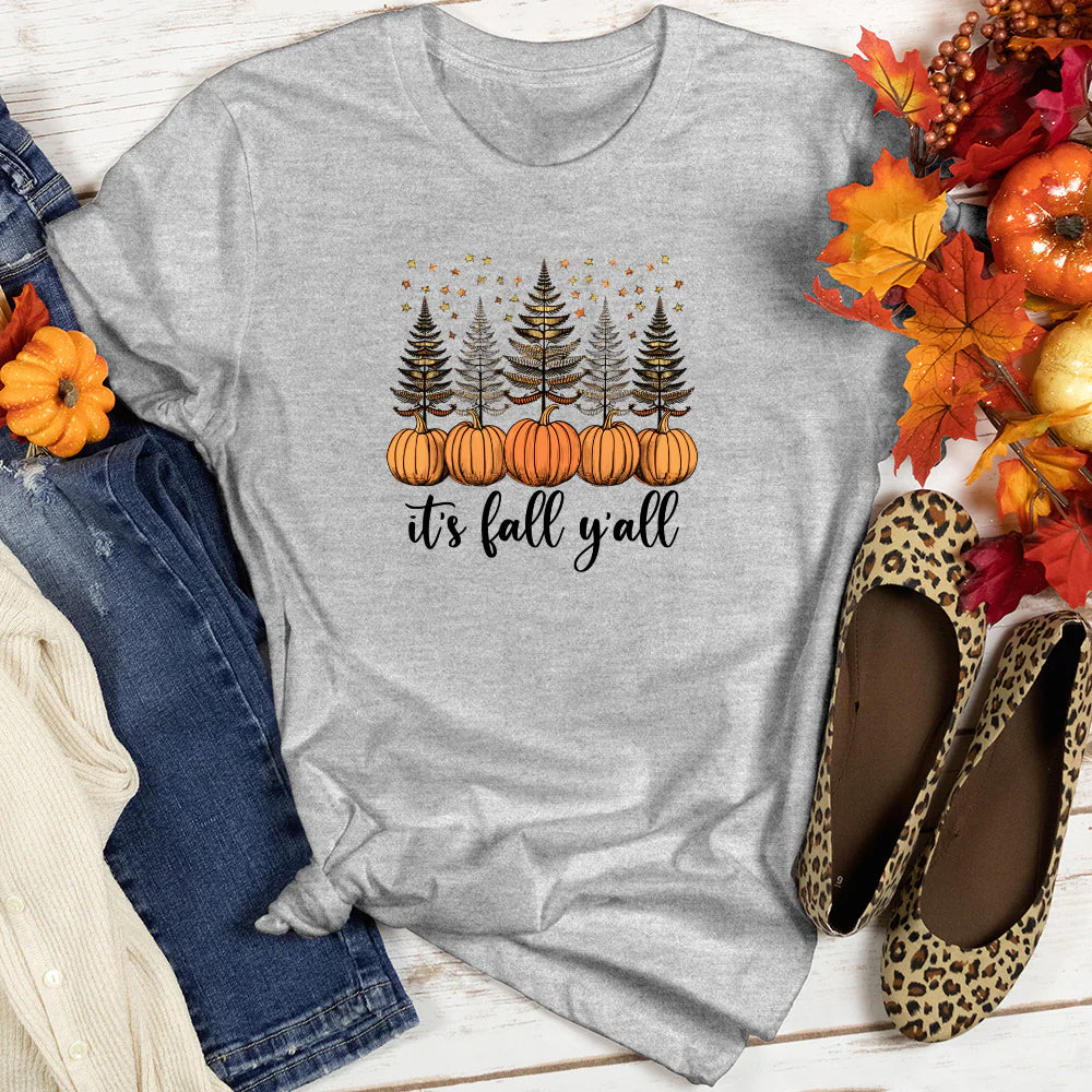 Harvest Pine Trees It's Fall Y'all Women's T-Shirt