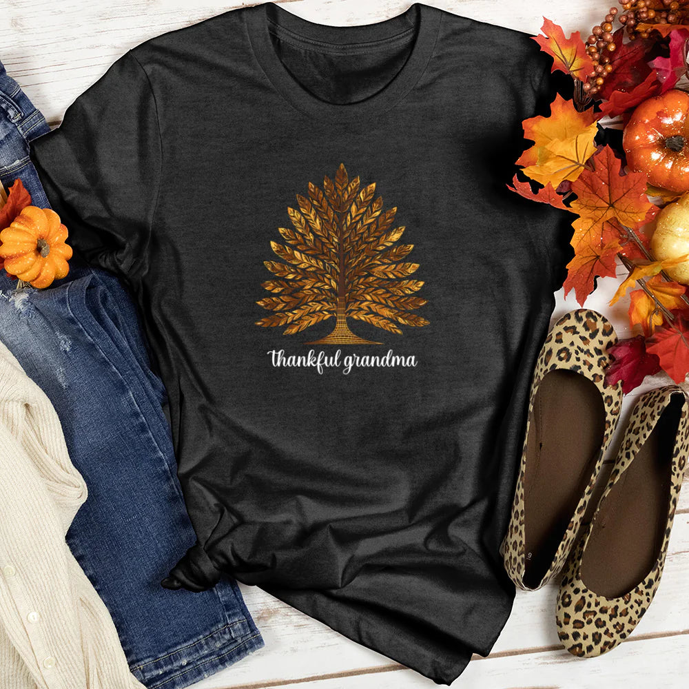 Thankful Grandma Harvest Tree Women's T-Shirt