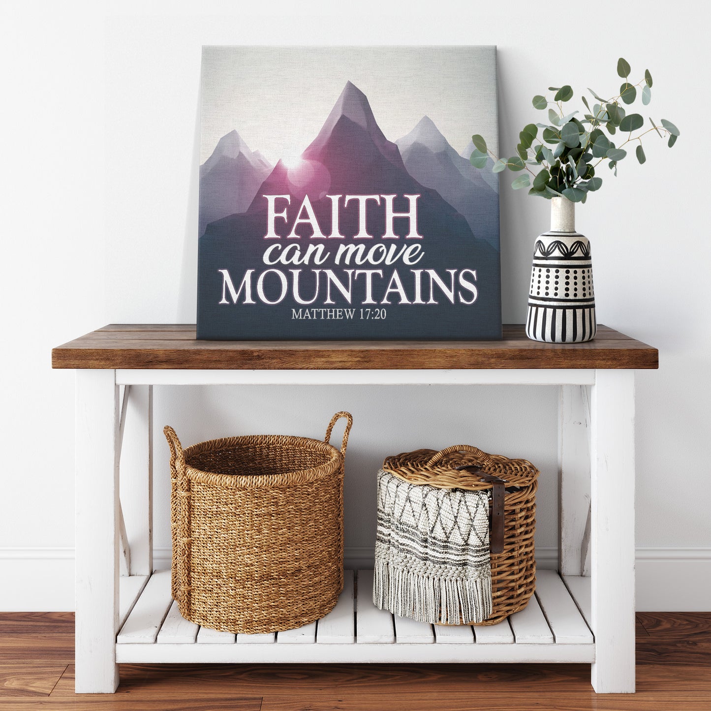 Faith Can Move Mountains Premium Square Canvas