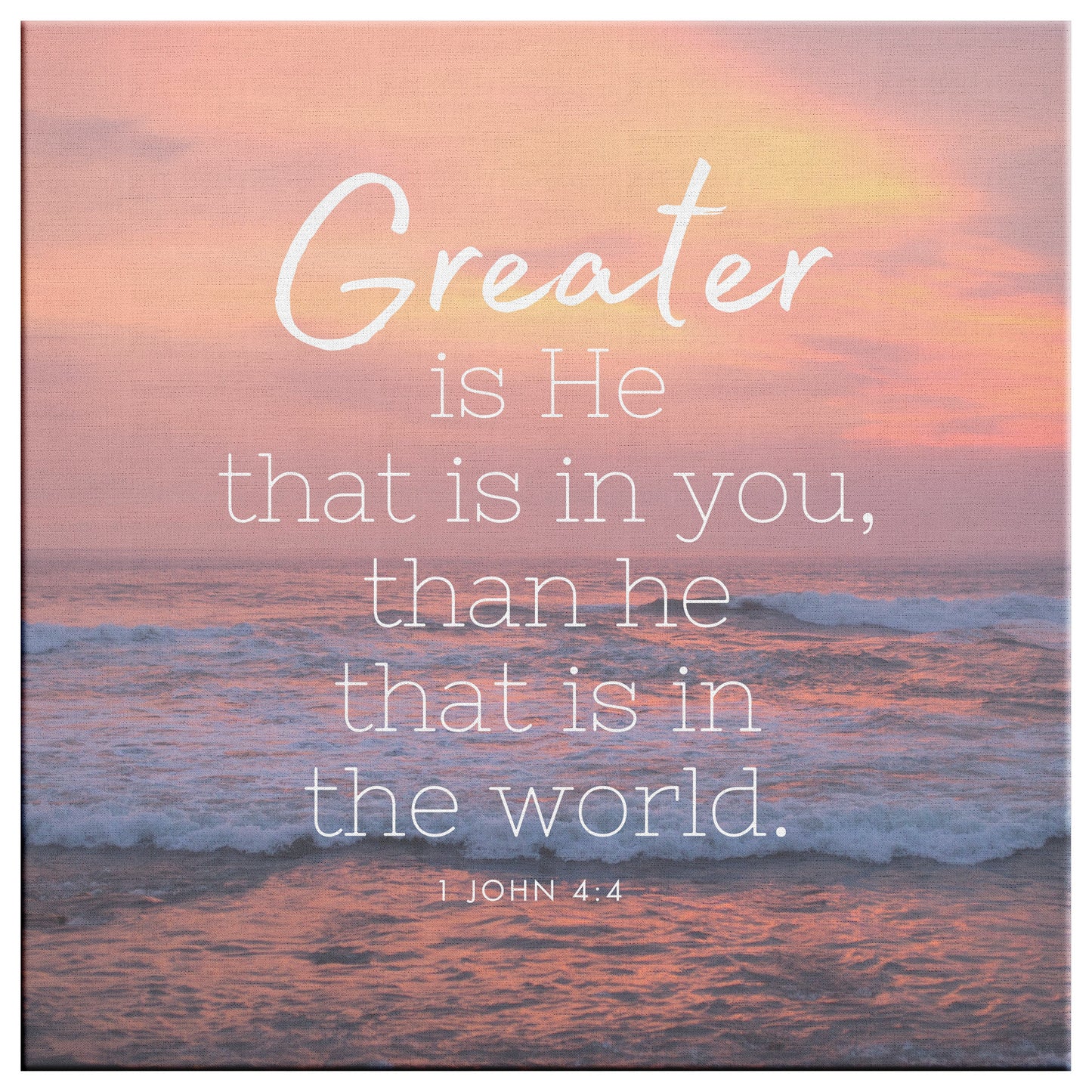 Greater Is He - 1 John 4:4 Premium Square Canvas