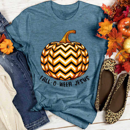 Fall-O-Ween Jesus Pumpkin Women's T-Shirt