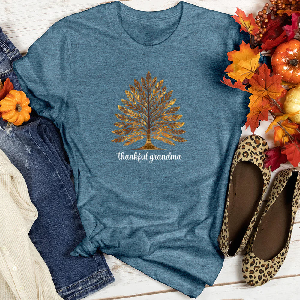 Thankful Grandma Harvest Tree Women's T-Shirt