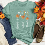 Thankful Grateful Blessed Falling Leaves Women's Fall T-Shirt