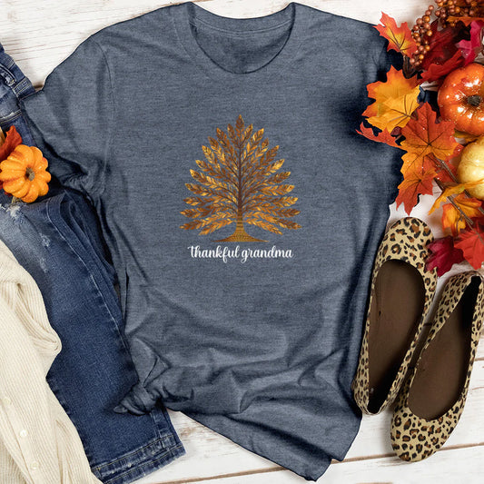 Thankful Grandma Harvest Tree Women's T-Shirt
