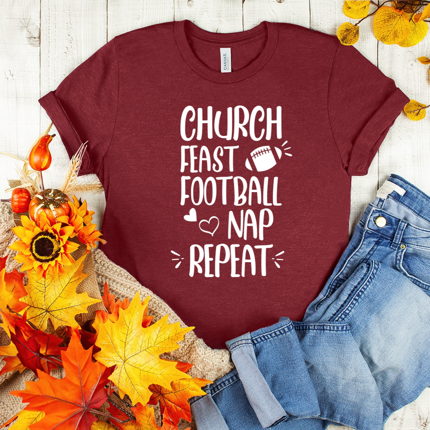 Church, Feast, Nap & Repeat Women's T-Shirt