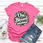 One Blessed Grandma Floral Women's T-Shirt