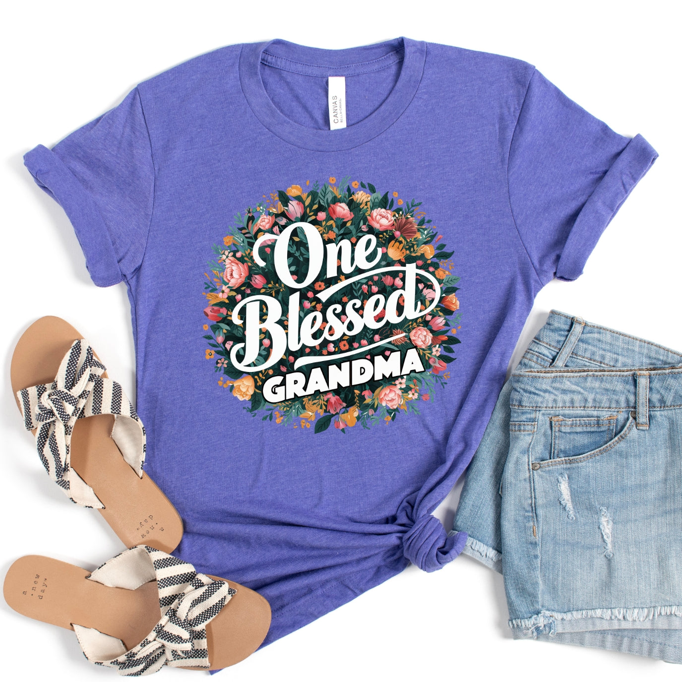 One Blessed Grandma Floral Women's T-Shirt