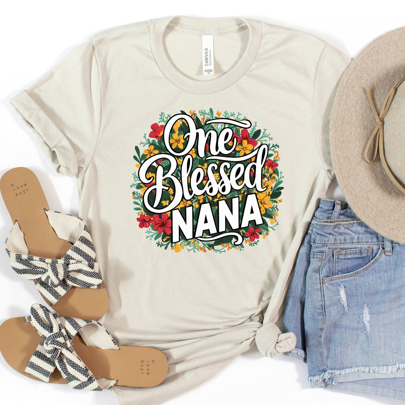 One Blessed Nana Floral Women's T-Shirt