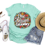 One Blessed Grammy Floral Women's T-Shirt