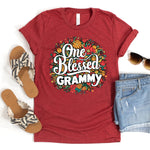 One Blessed Grammy Floral Women's T-Shirt