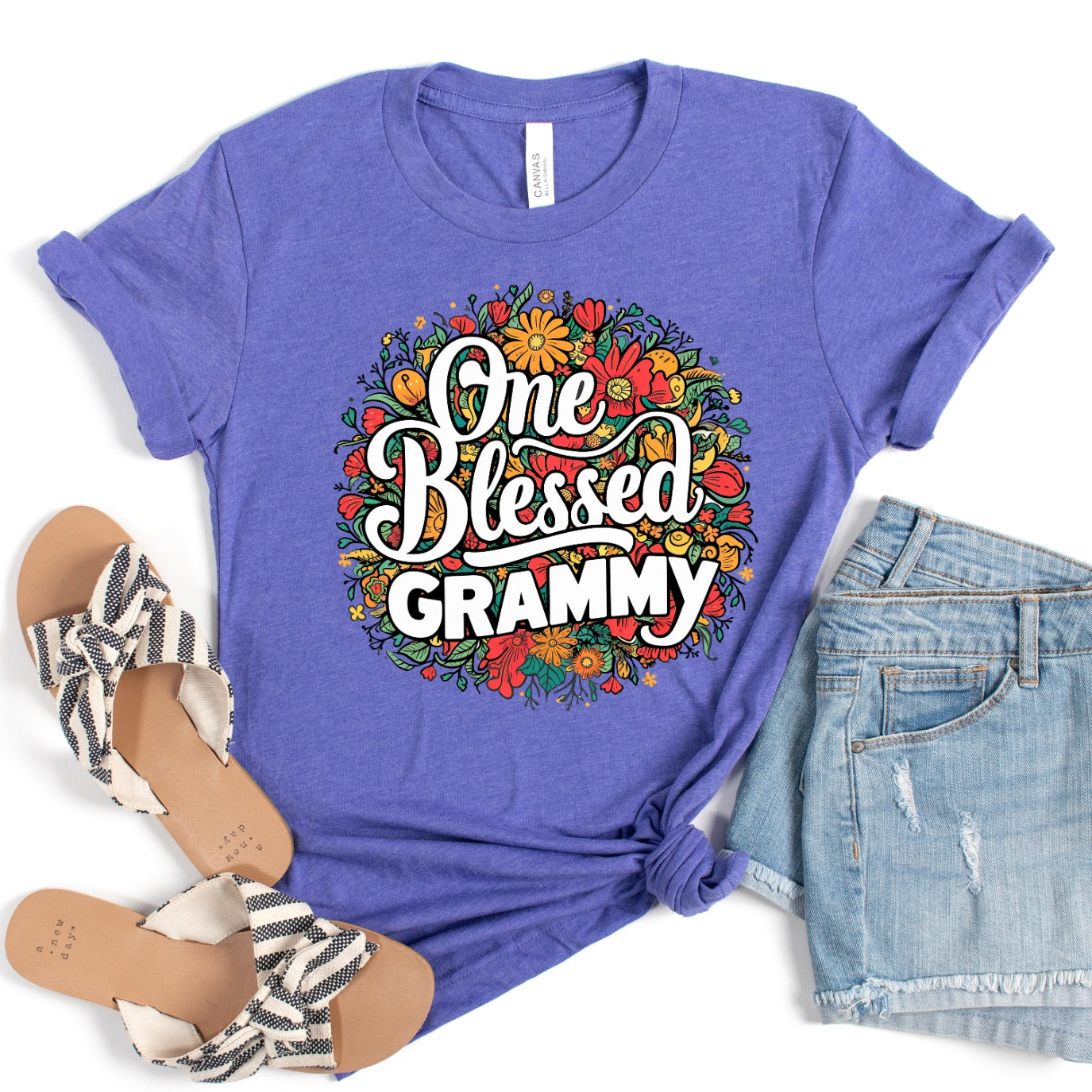 One Blessed Grammy Floral Women's T-Shirt