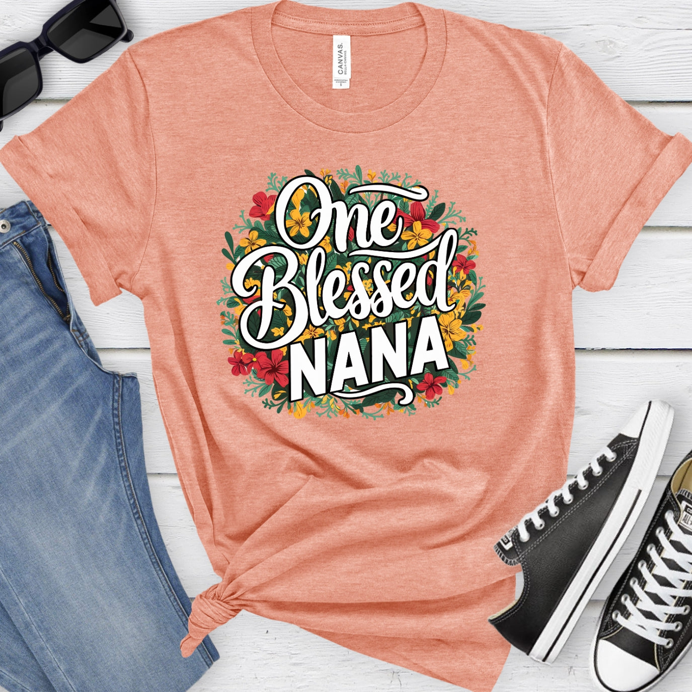 One Blessed Nana Floral Women's T-Shirt