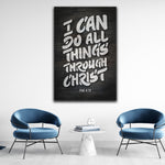 I Can Do All Things Through Christ Who Strengthens Me - Philippians 4:13 Premium Dark Canvas