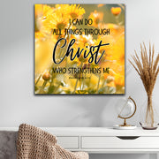 I Can Do All Things - Philippians 4:13 Sunflower Premium Square Canvas