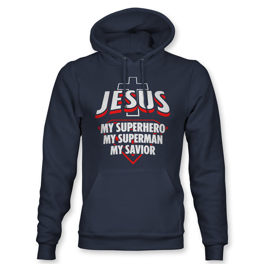Jesus Is My Superhero Men's Hoodie