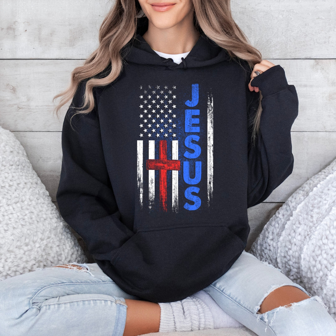 Jesus USA Flag Women's Hoodie