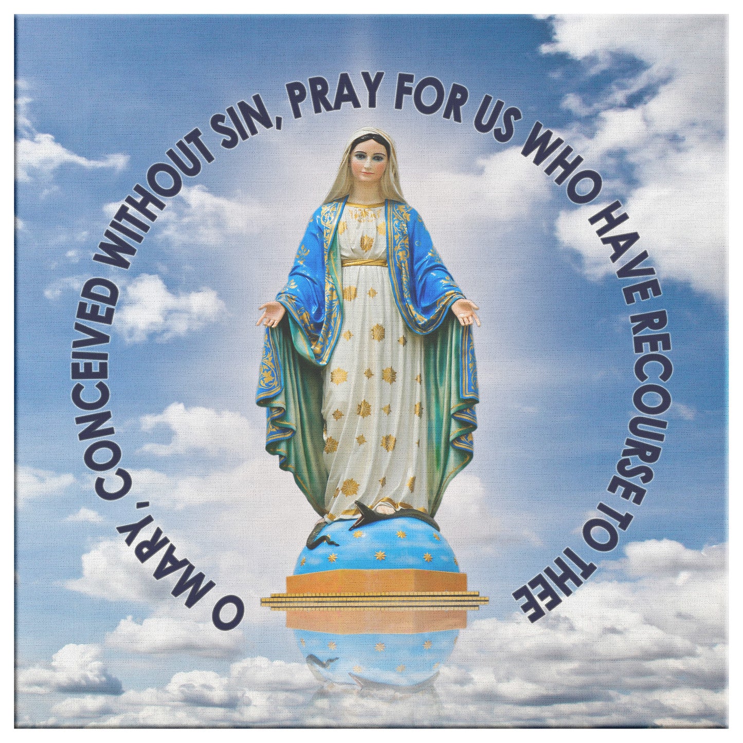 Pray For Us Mary Premium Square Canvas