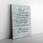 Serenity Prayer - Teal Premium Canvas