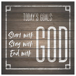 Today's Goals - Start With God Premium Square Canvas