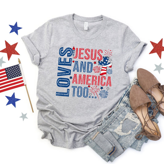 Loves Jesus & America Too Women's T-Shirt