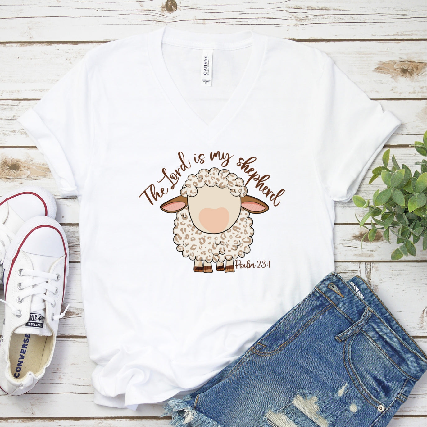 The Lord Is My Shepherd Women's V-Neck Shirt