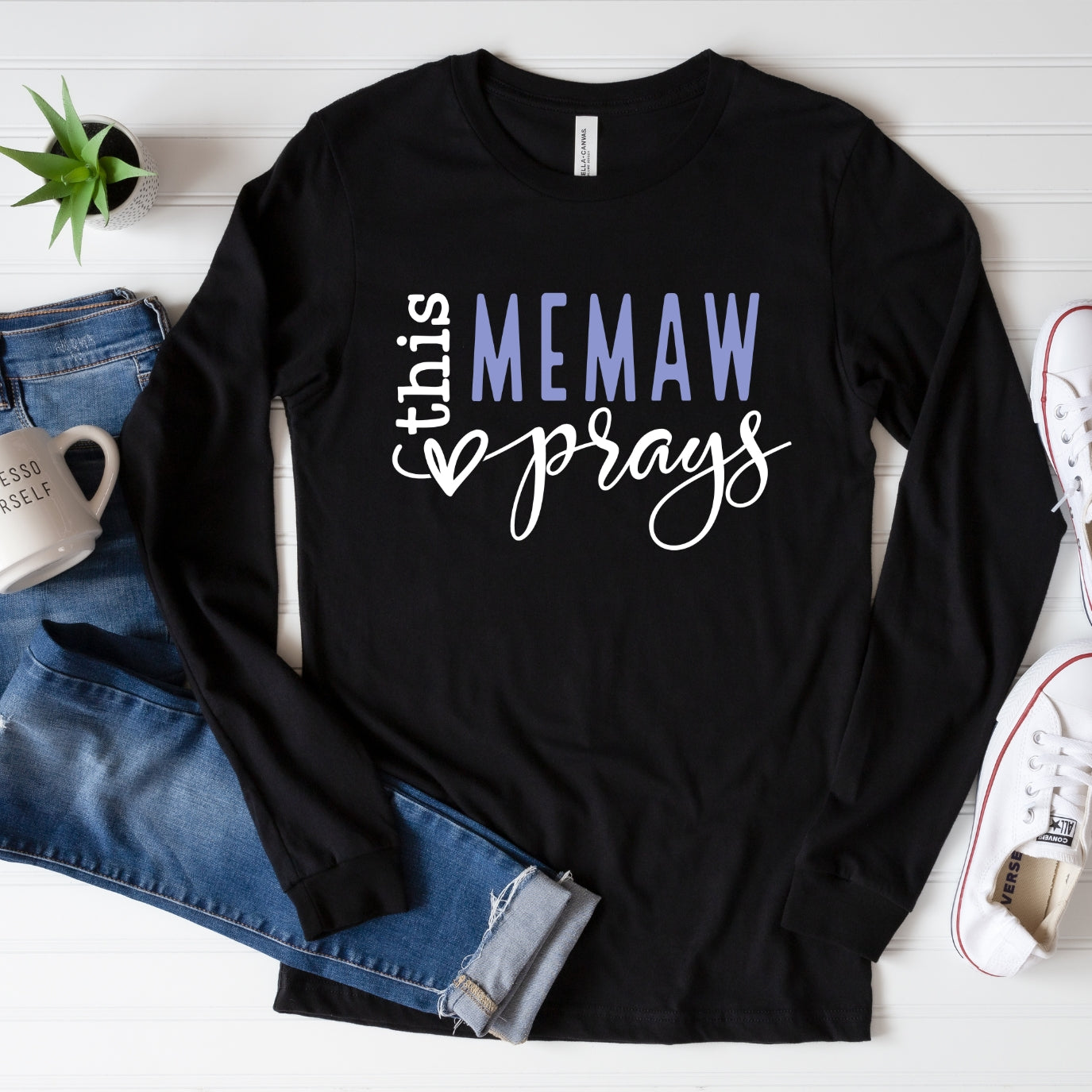 This MeMaw Prays Women's Long Sleeve Shirt