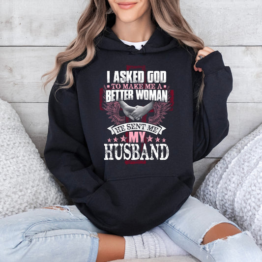 I Asked God & He Sent Me My Husband Women's Hoodie