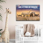 Be Strong And Courageous Personalized Premium Kids Canvas