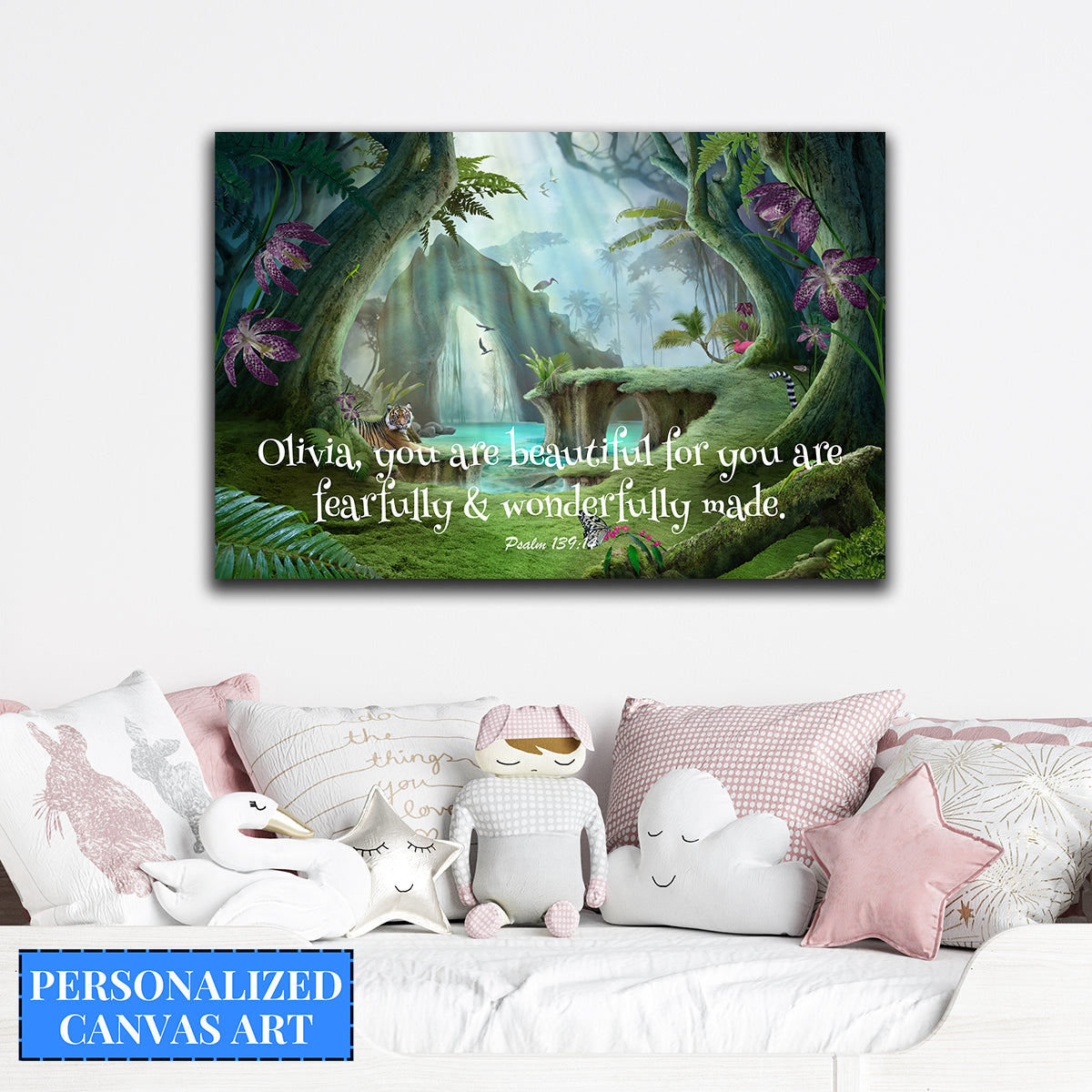 You Are Beautiful & Wonderfully Made Personalized Premium Kids Canvas