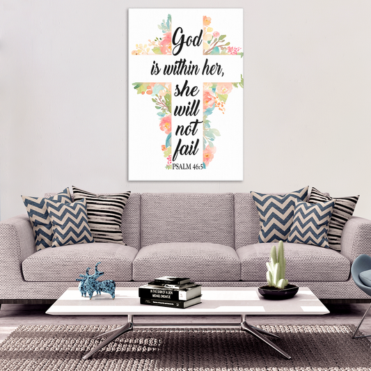 God Is Within Her She Will Not Fail Premium Canvas