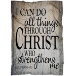 "I Can Do All Things Through Christ" Premium Fleece Blanket