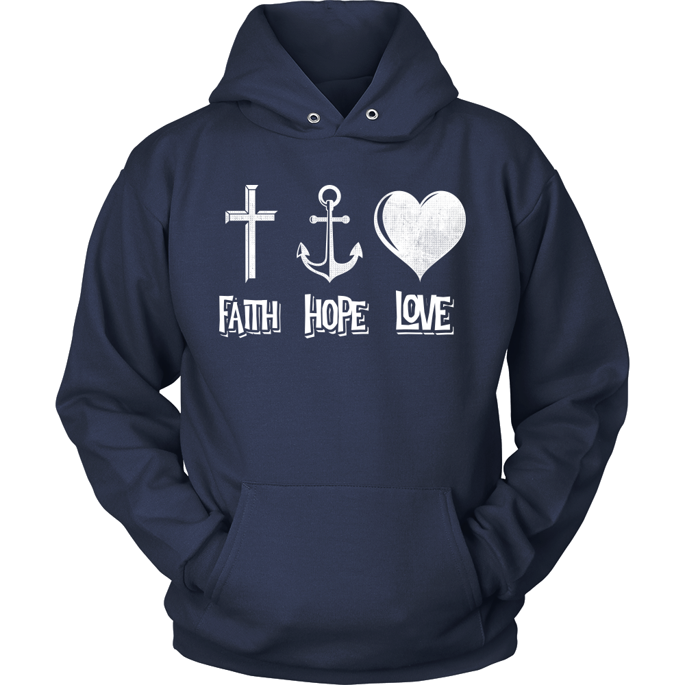 "Faith Hope Love"unisex christian hoodie