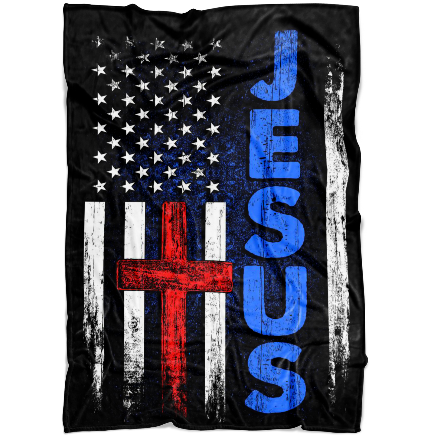 "Jesus American Flag" Premium Fleece Blanket