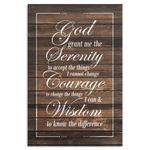 "Serenity Prayer" - Rustic Premium Canvas