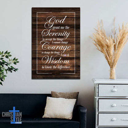 "Serenity Prayer" - Rustic Premium Canvas