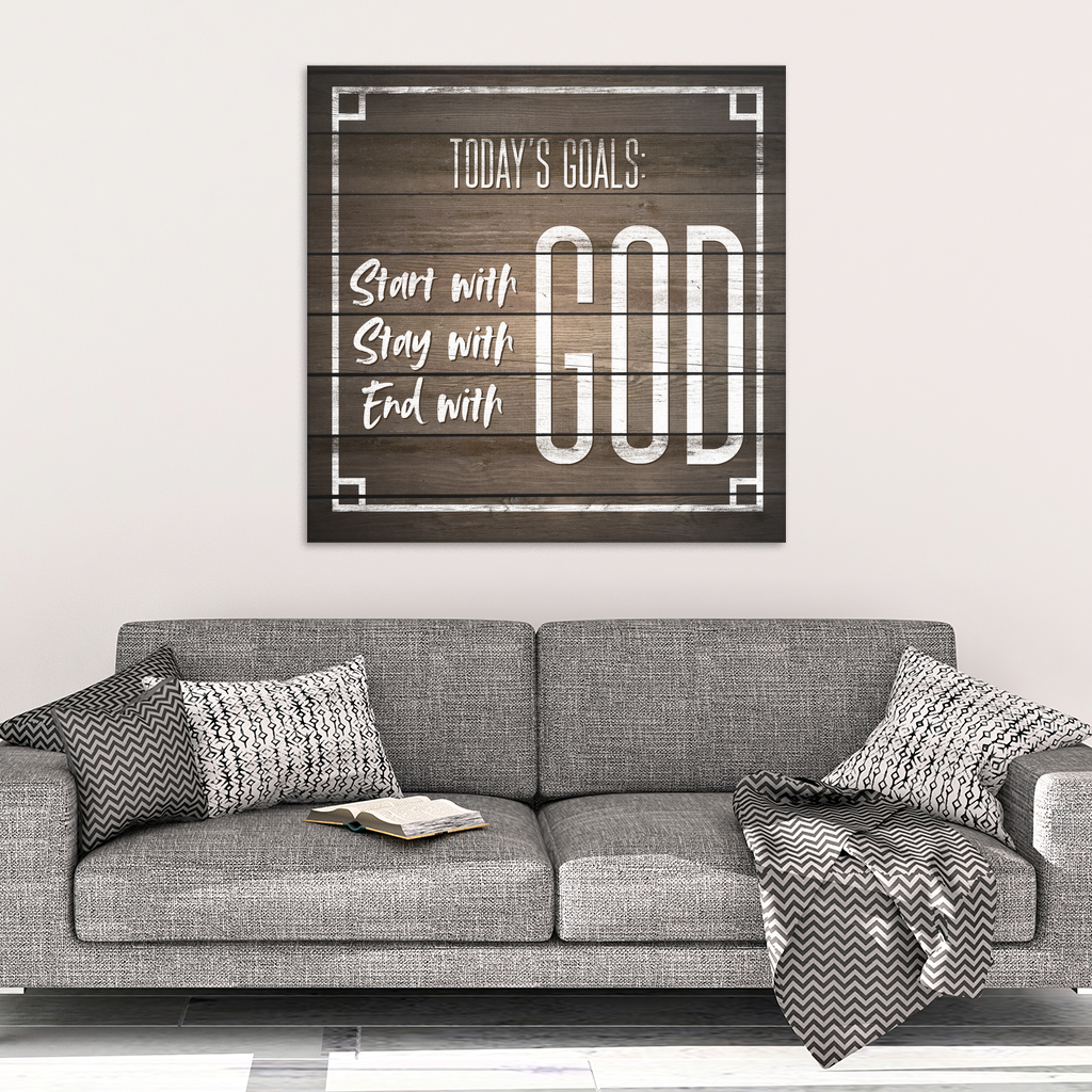"Today's Goals - Start with God.. " Premium Canvas