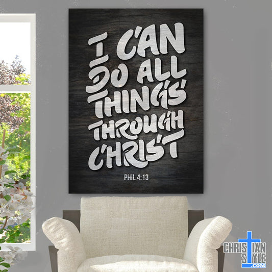 "I Can Do All Things" Premium Dark Canvas