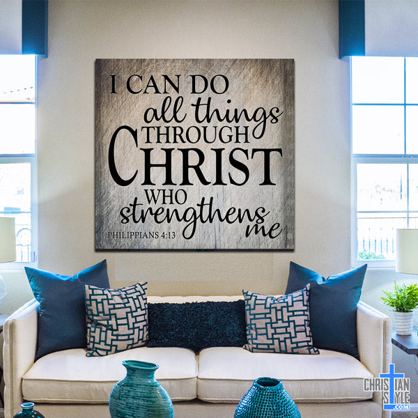 i can do all things through Christ large wall art canvas
