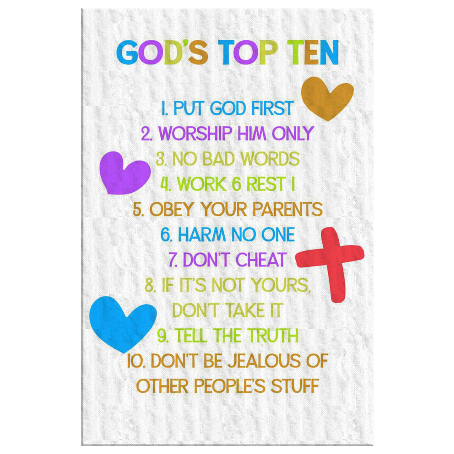 "God's Top Ten" Premium Canvas